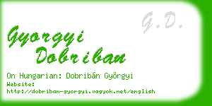 gyorgyi dobriban business card