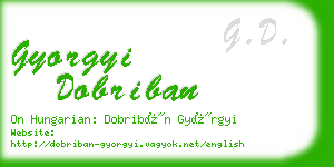 gyorgyi dobriban business card